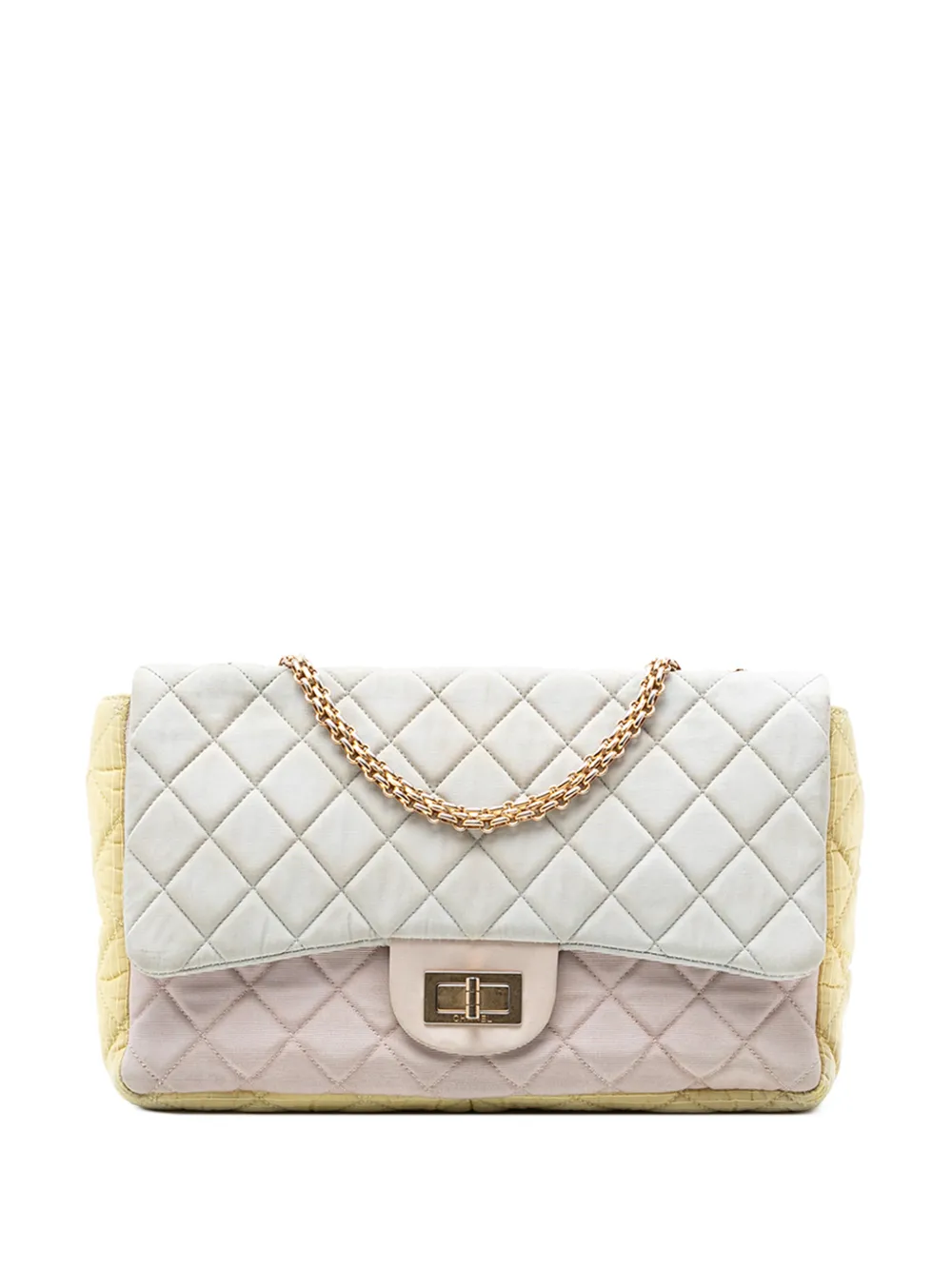 CHANEL Pre-Owned 2008-2009 Tricolor Quilted Nylon Reissue 2.55 Single Flap 227 shoulder bag - Rosa