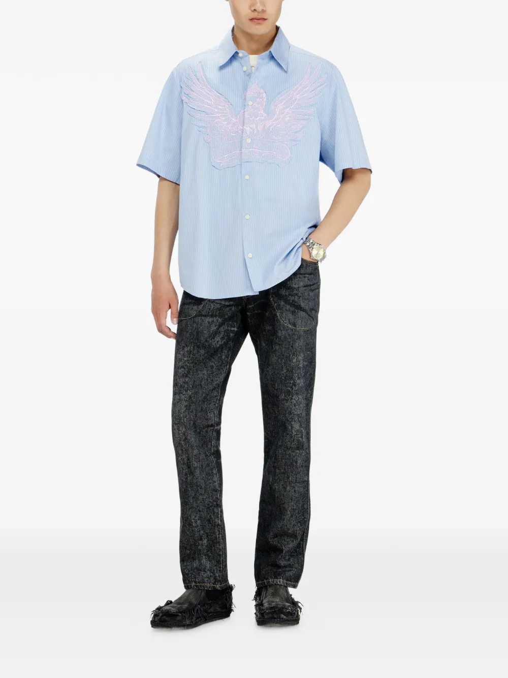  Diesel Camisa A Rayas - Azul 