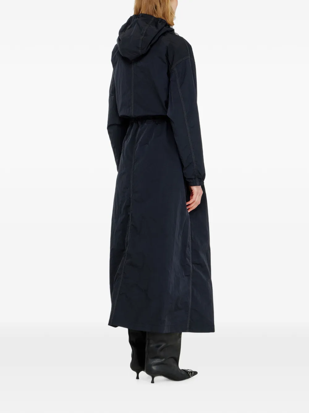 Diesel Nylon trenchcoat met afneembare capuchon Blauw