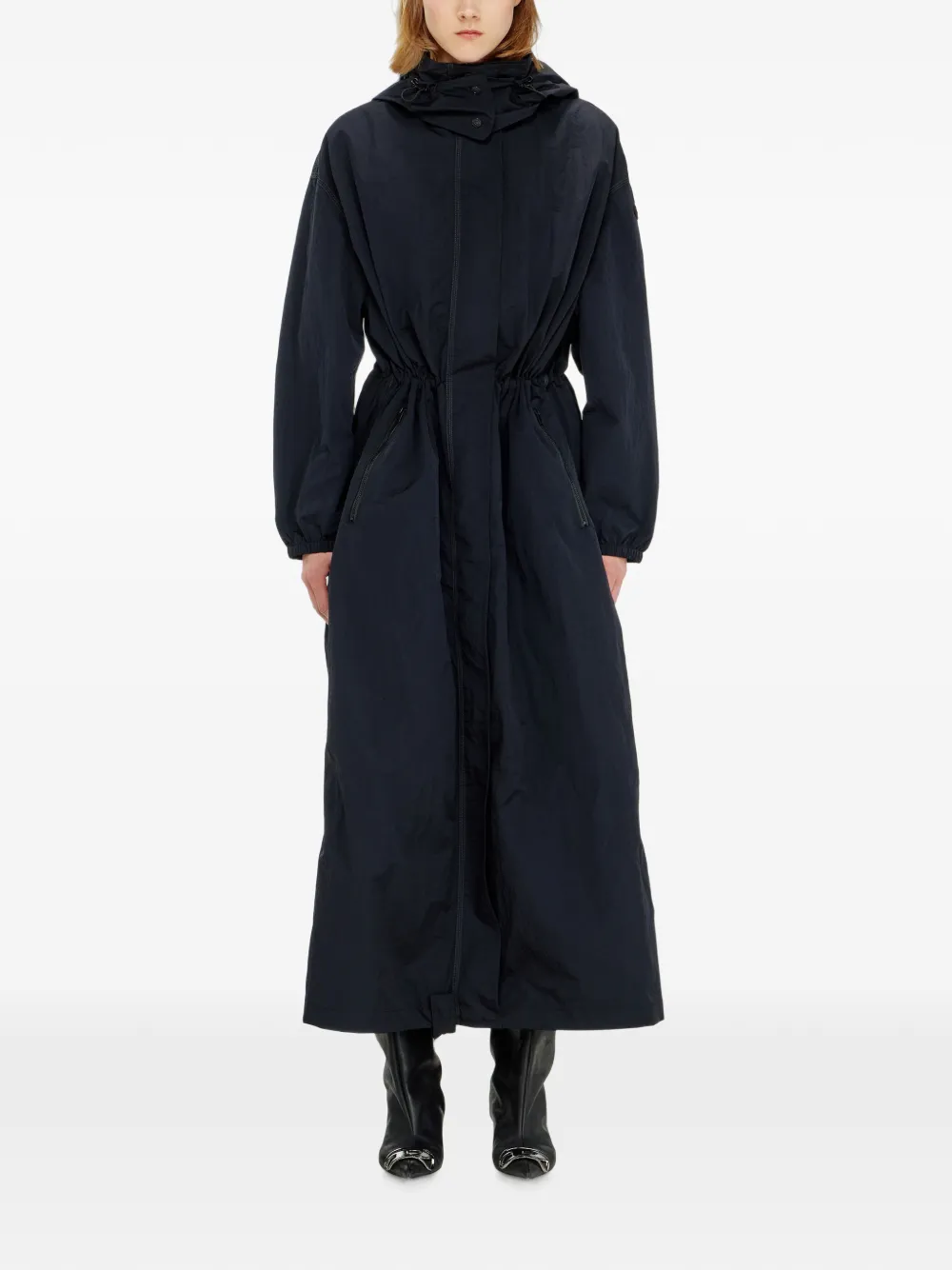Diesel Nylon trenchcoat met afneembare capuchon Blauw