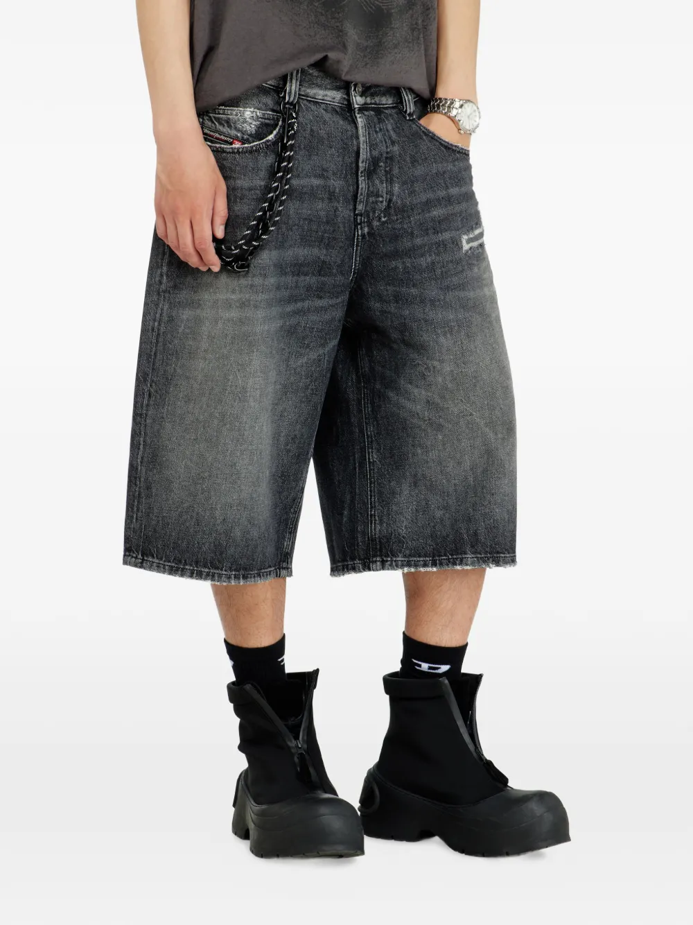 Diesel ダメージ デニムショートパンツ | グレー | FARFETCH JP