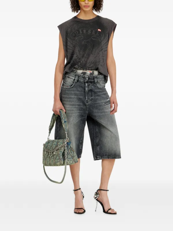 Diesel ダメージ デニムショートパンツ | グレー | FARFETCH JP