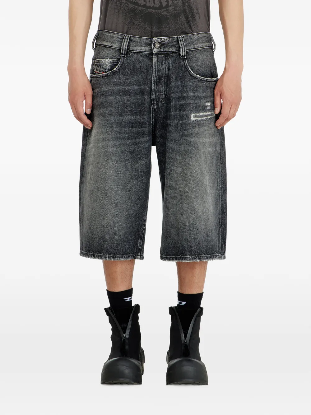 Diesel ダメージ デニムショートパンツ | グレー | FARFETCH JP