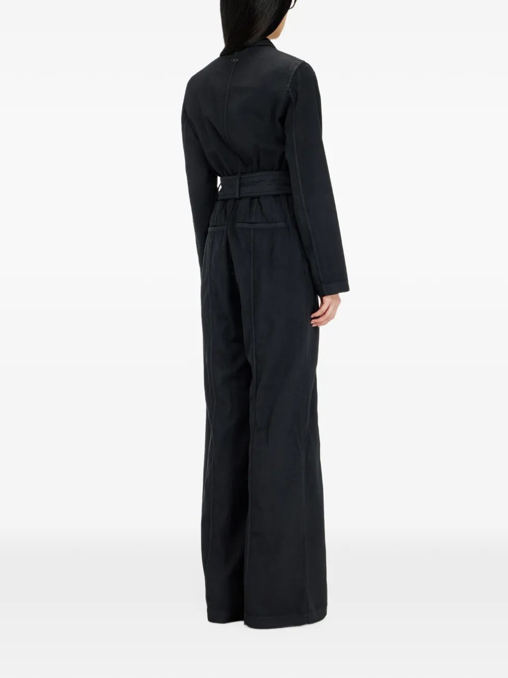 Diesel Belted blazer jumpsuit in stretch wool Zwart