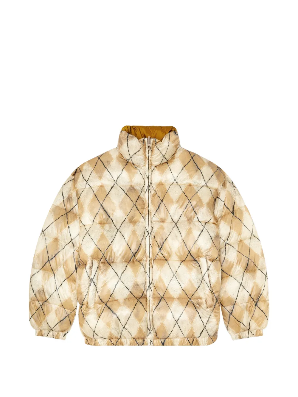 Diesel reversible puffer jacket with argyle print - Toni neutri