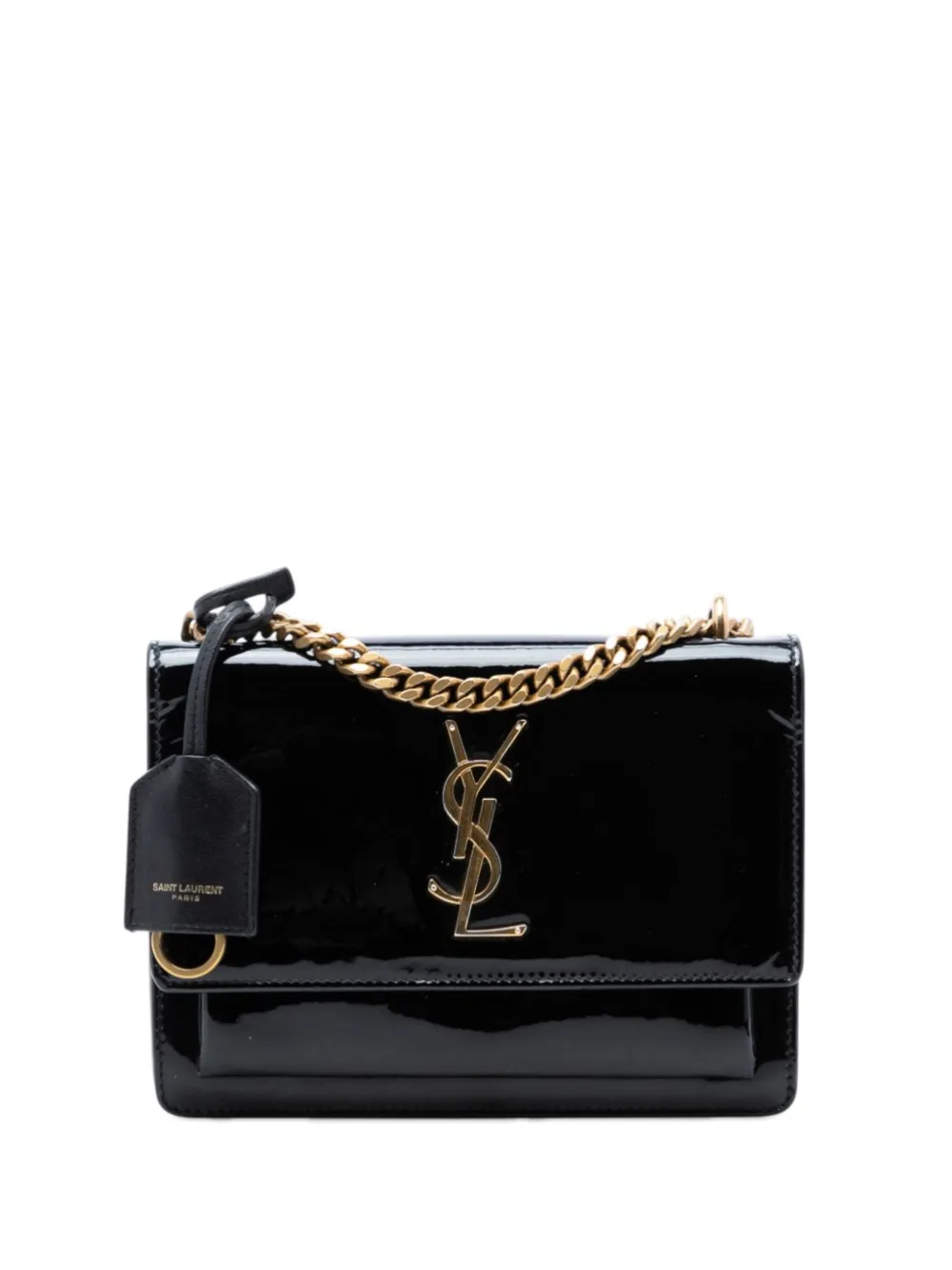 Saint Laurent Pre-Owned 2019 Small Patent Monogram Sunset crossbody bag - Nero