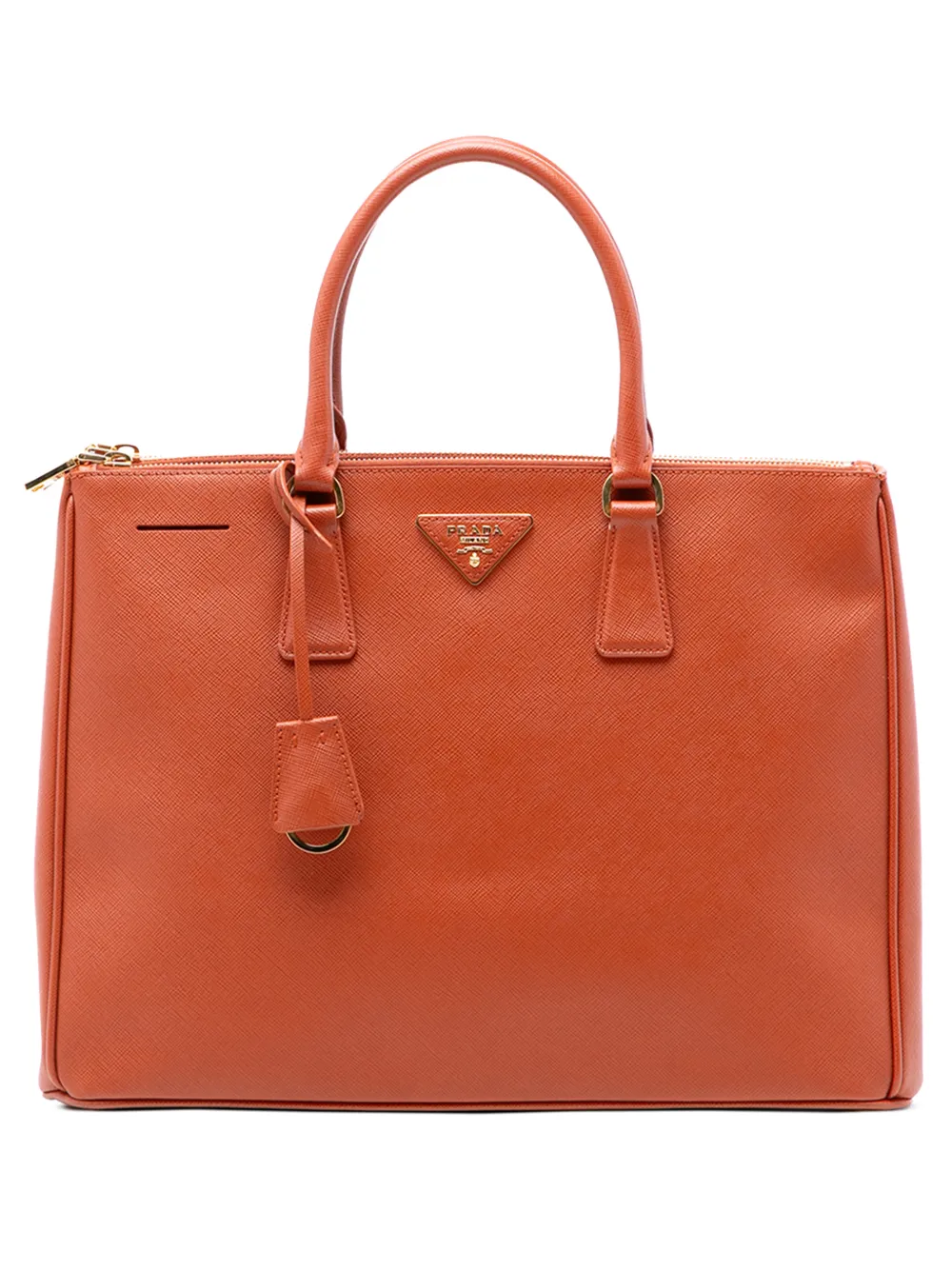 Prada Pre-Owned 2013-2026 Large Saffiano Lux Galleria Double Zip satchel - Arancione