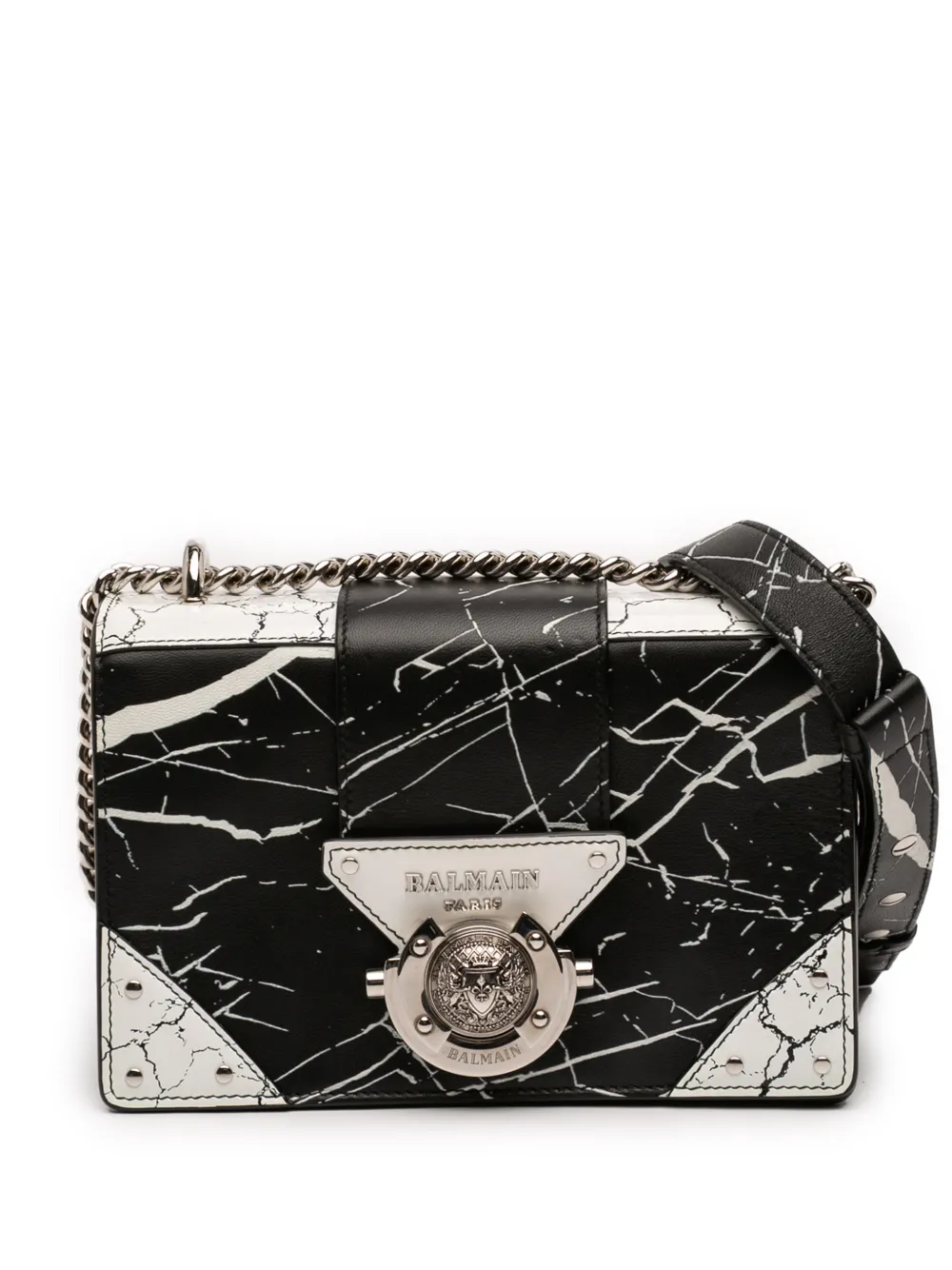 Balmain Pre-Owned 2000-2026 Printed Leather Ring Box 20 crossbody bag - Nero