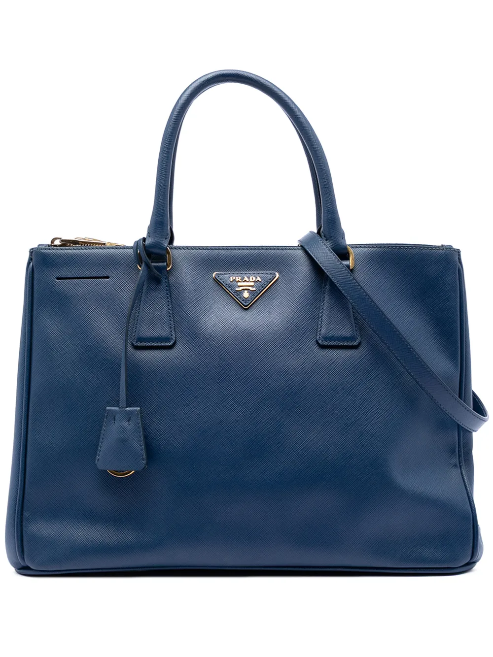 Prada Pre-Owned 2010-2026 Medium Saffiano Lux Galleria Double Zip satchel - Blu