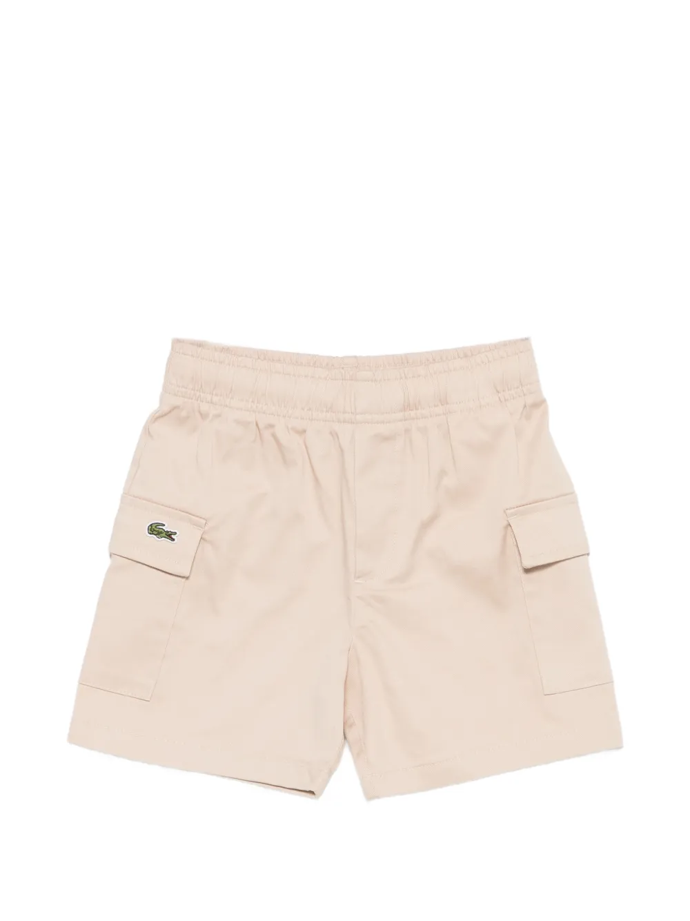 Lacoste Kids logo-patch cargo shorts - Toni neutri