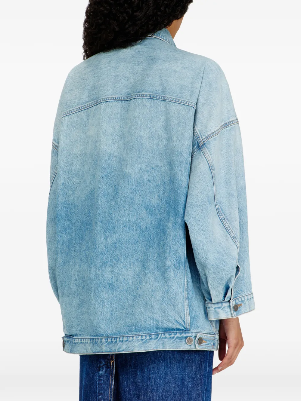 Diesel DE-LIN denim jack met barokstiksel Blauw