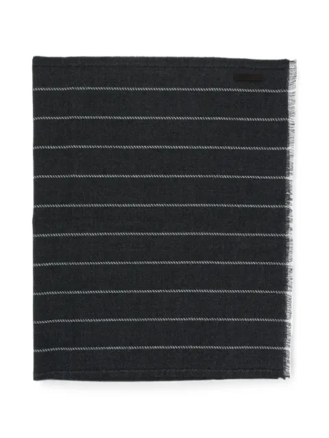 Zegna stripe-print fringed scarf