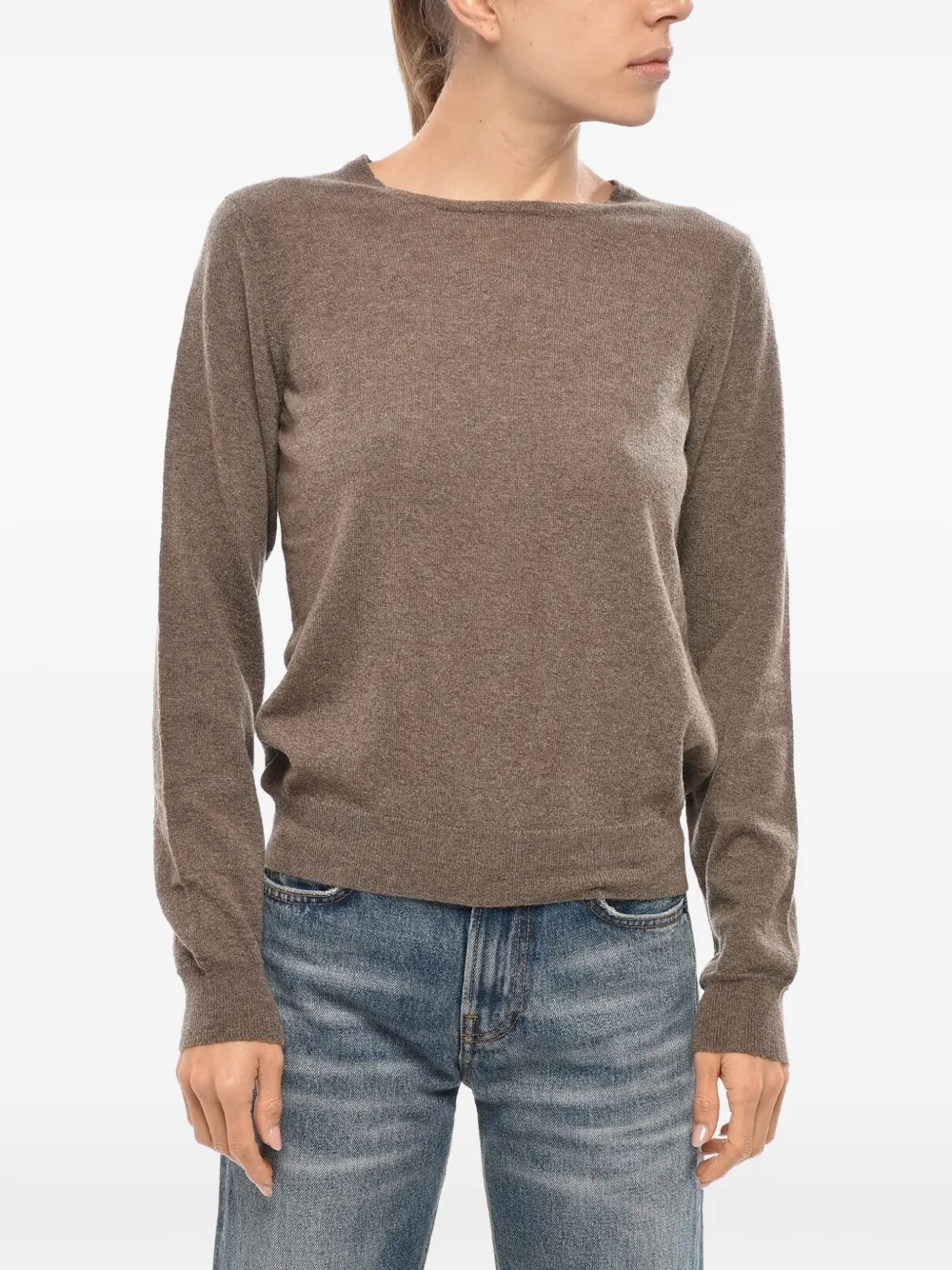 Malo crew-neck long-sleeve sweater - Braun