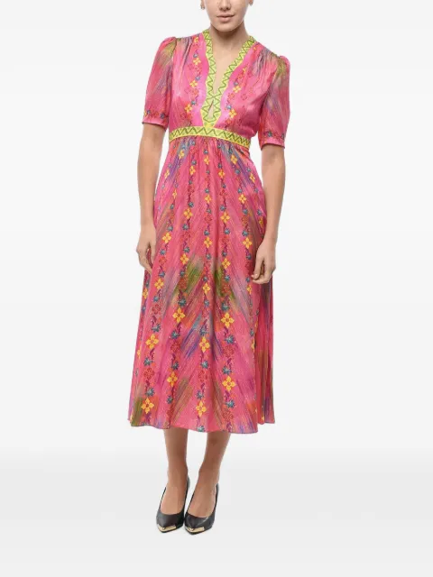 Saloni Tabitha floral-print midi dress