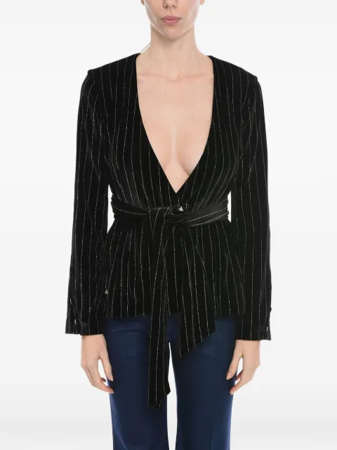 Philipp Plein striped belted blouse