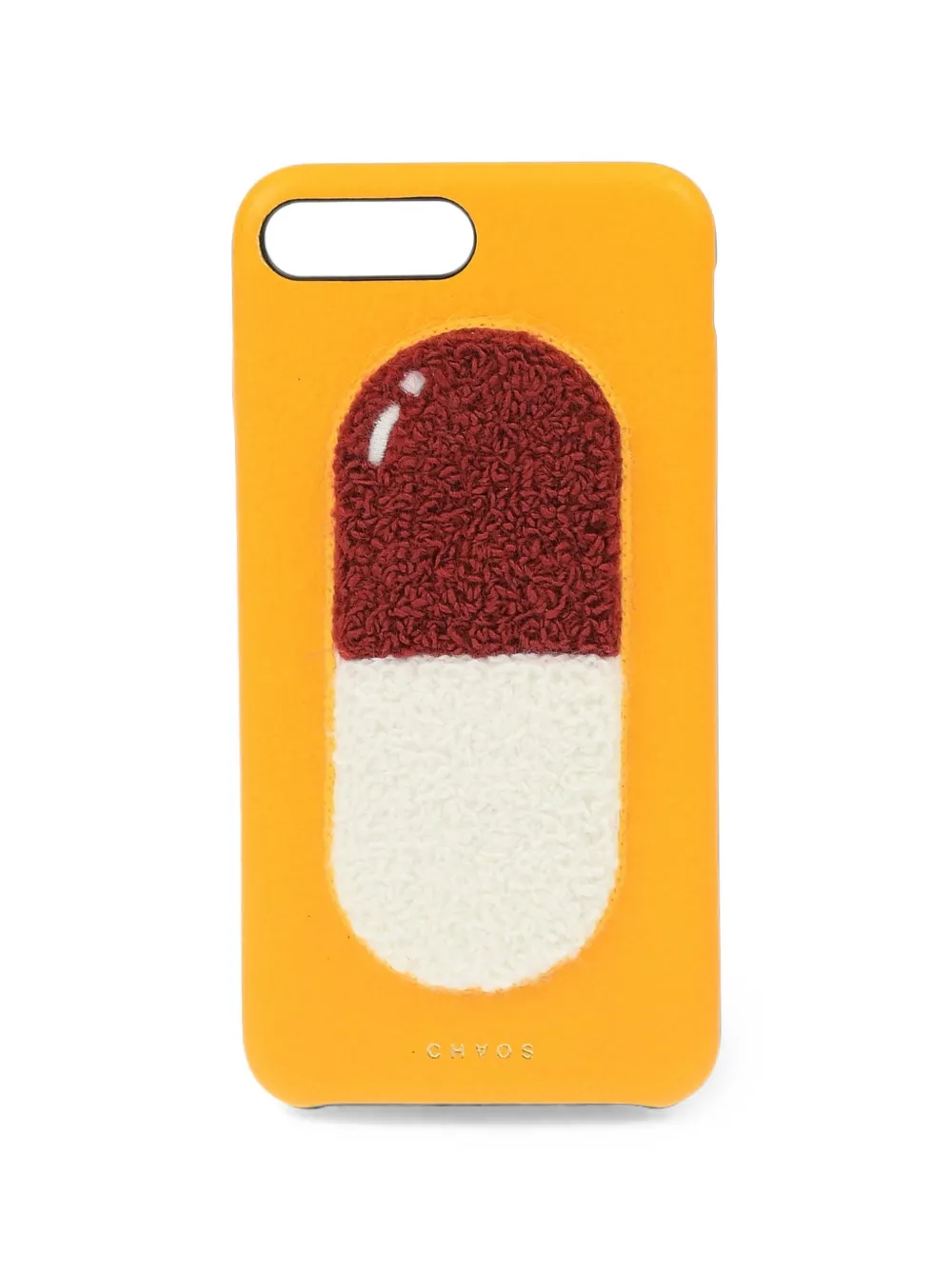 Chaos pill-patch leather iPhone case
