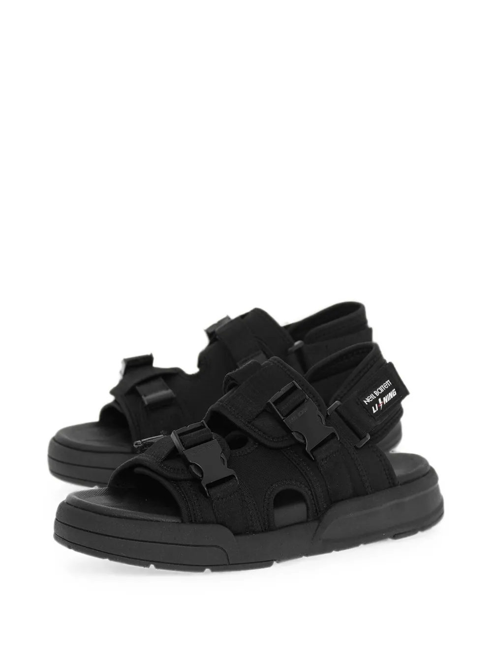 Neil Barrett x Li-Ning buckle sandals Zwart