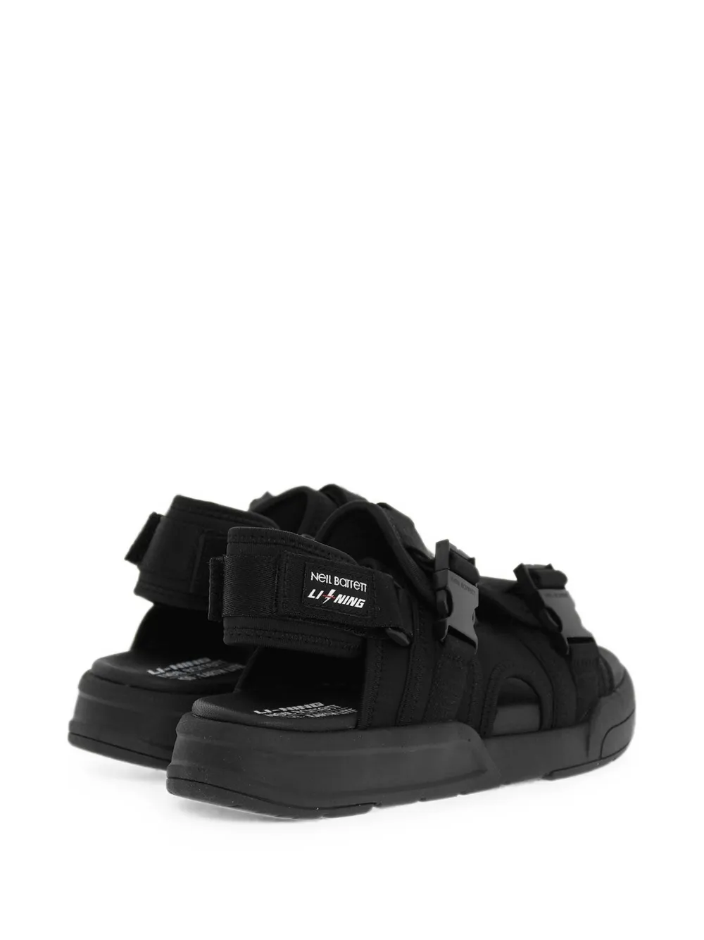 Neil Barrett x Li-Ning buckle sandals Zwart