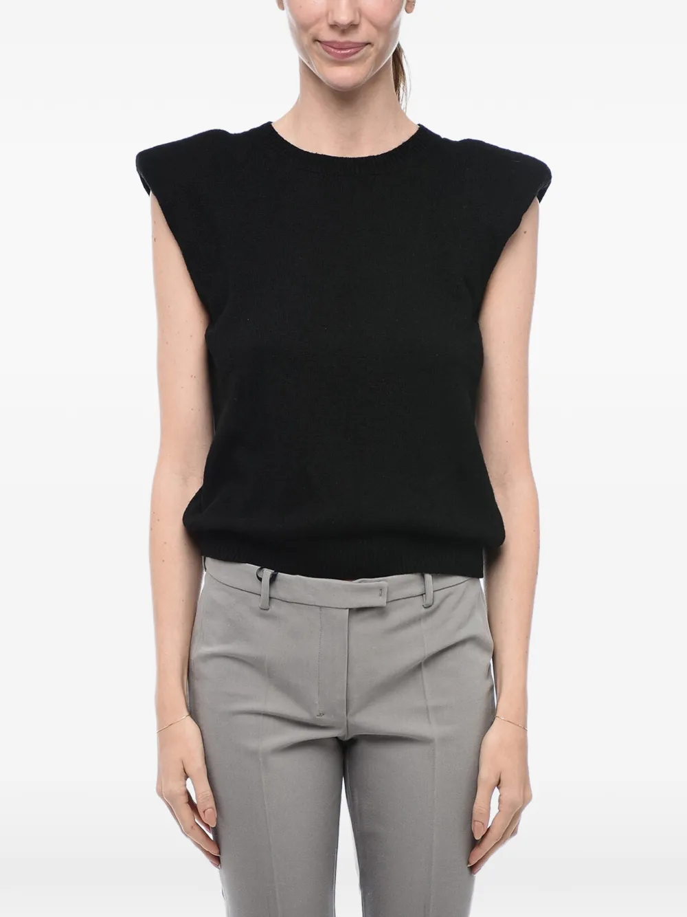 Federica Tosi padded-shoulder sleeveless sweater · 40