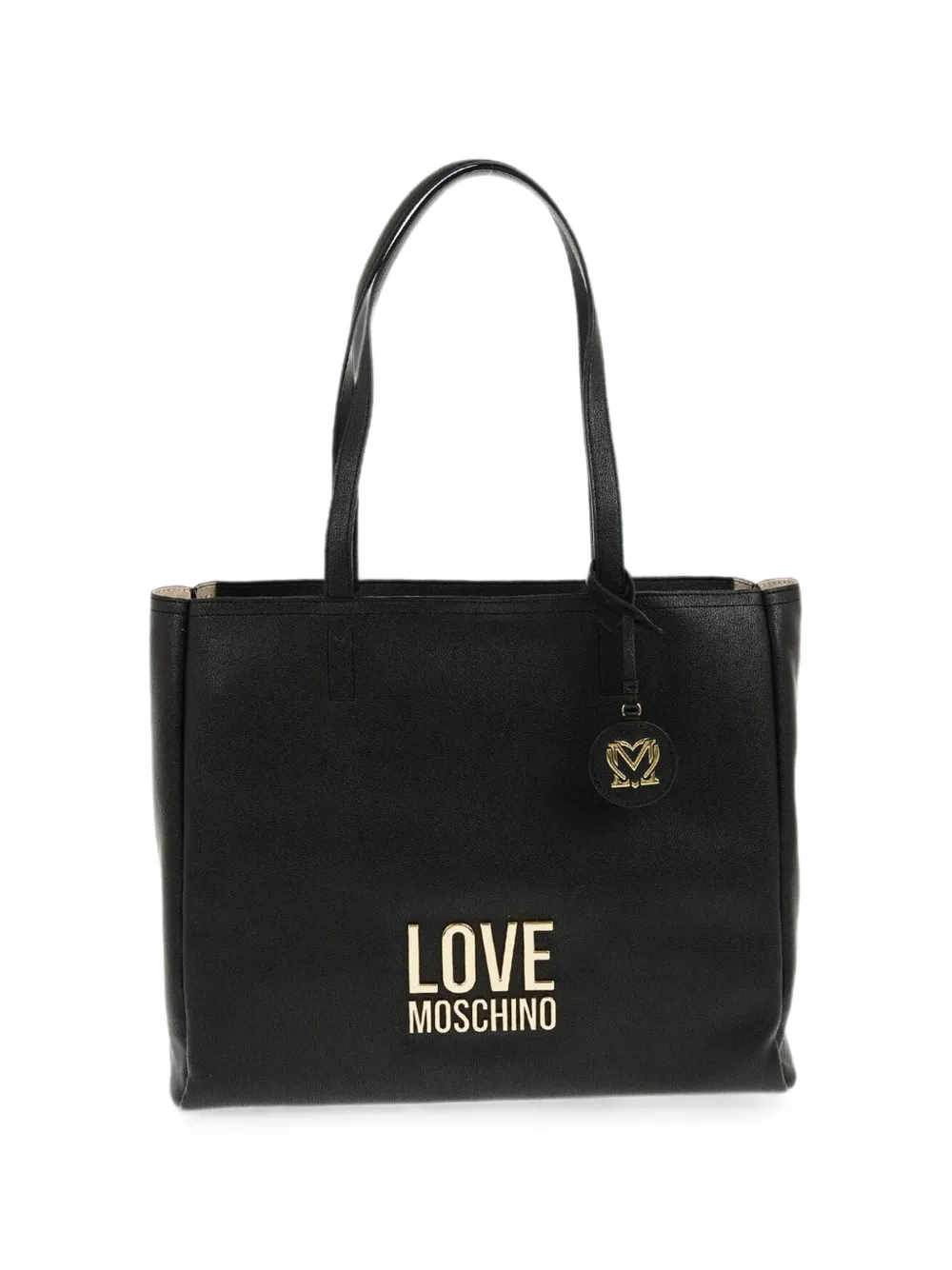 Moschino logo-plaque shoulder bag - Black