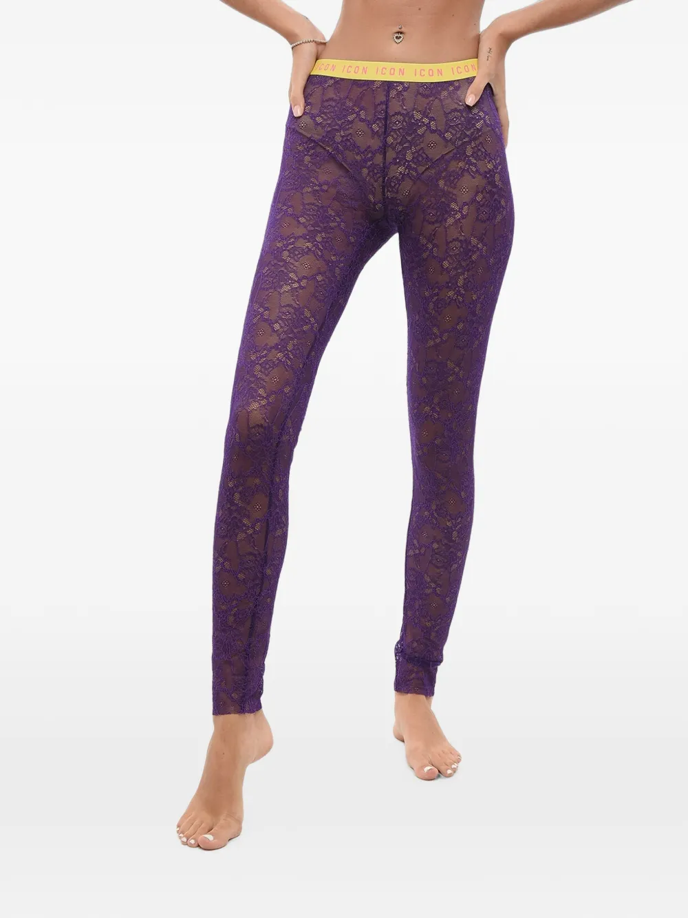DSQUARED2 Icon lace tights - Violett