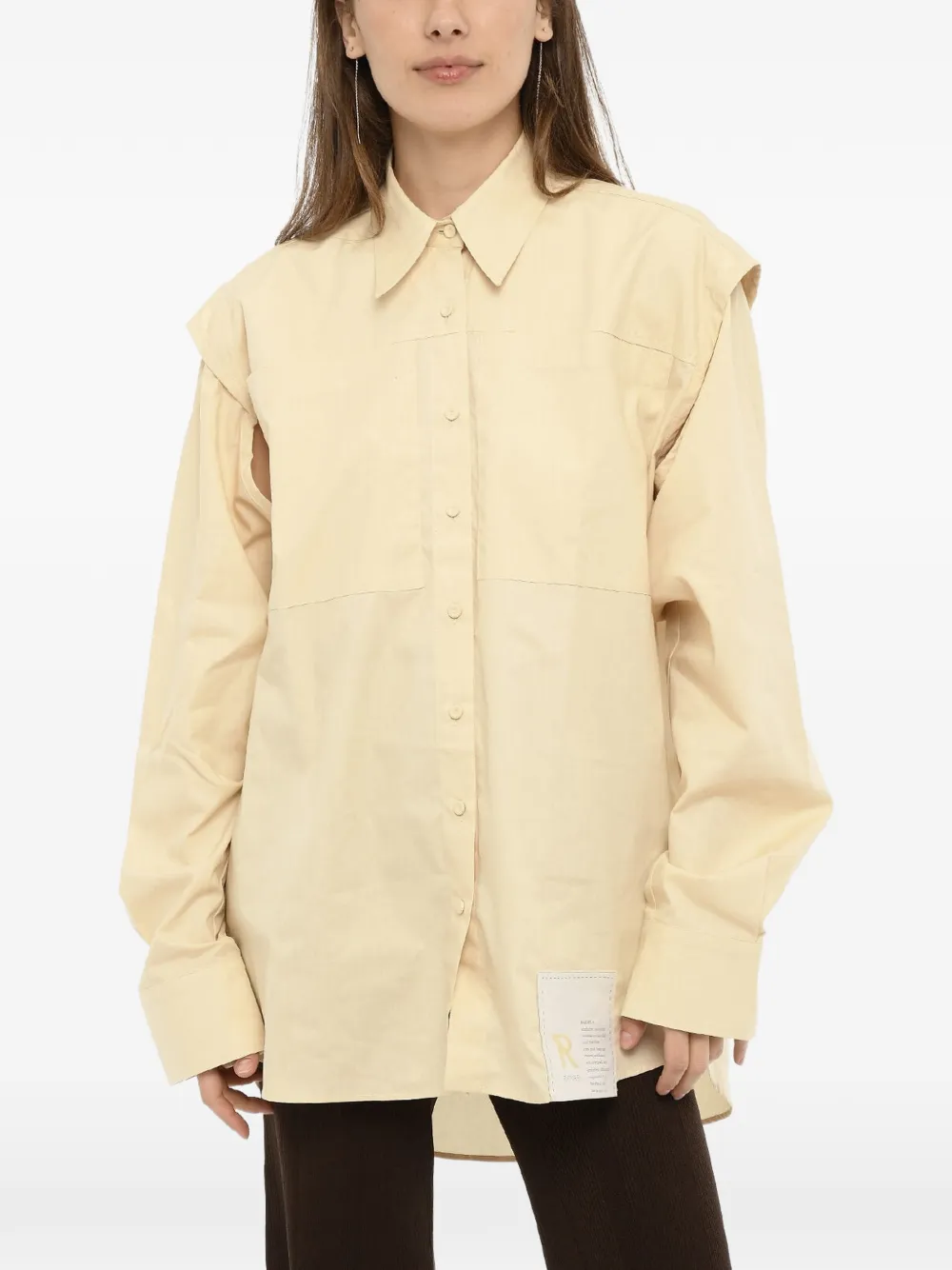 Ramael patch-detail shirt - Neutrals