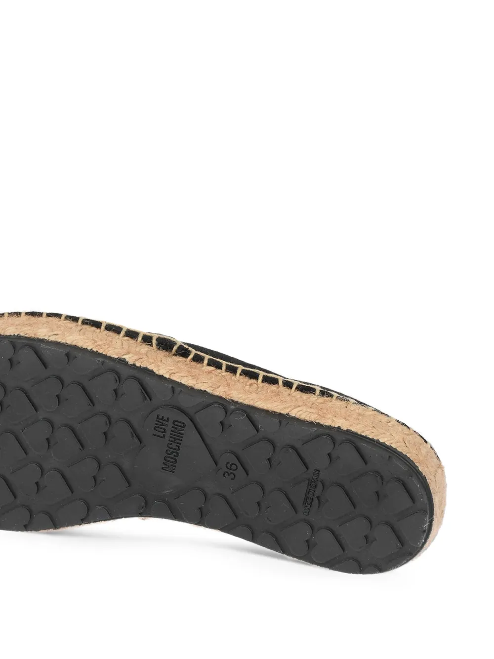 Moschino rhinestone-logo platform espadrilles Zwart