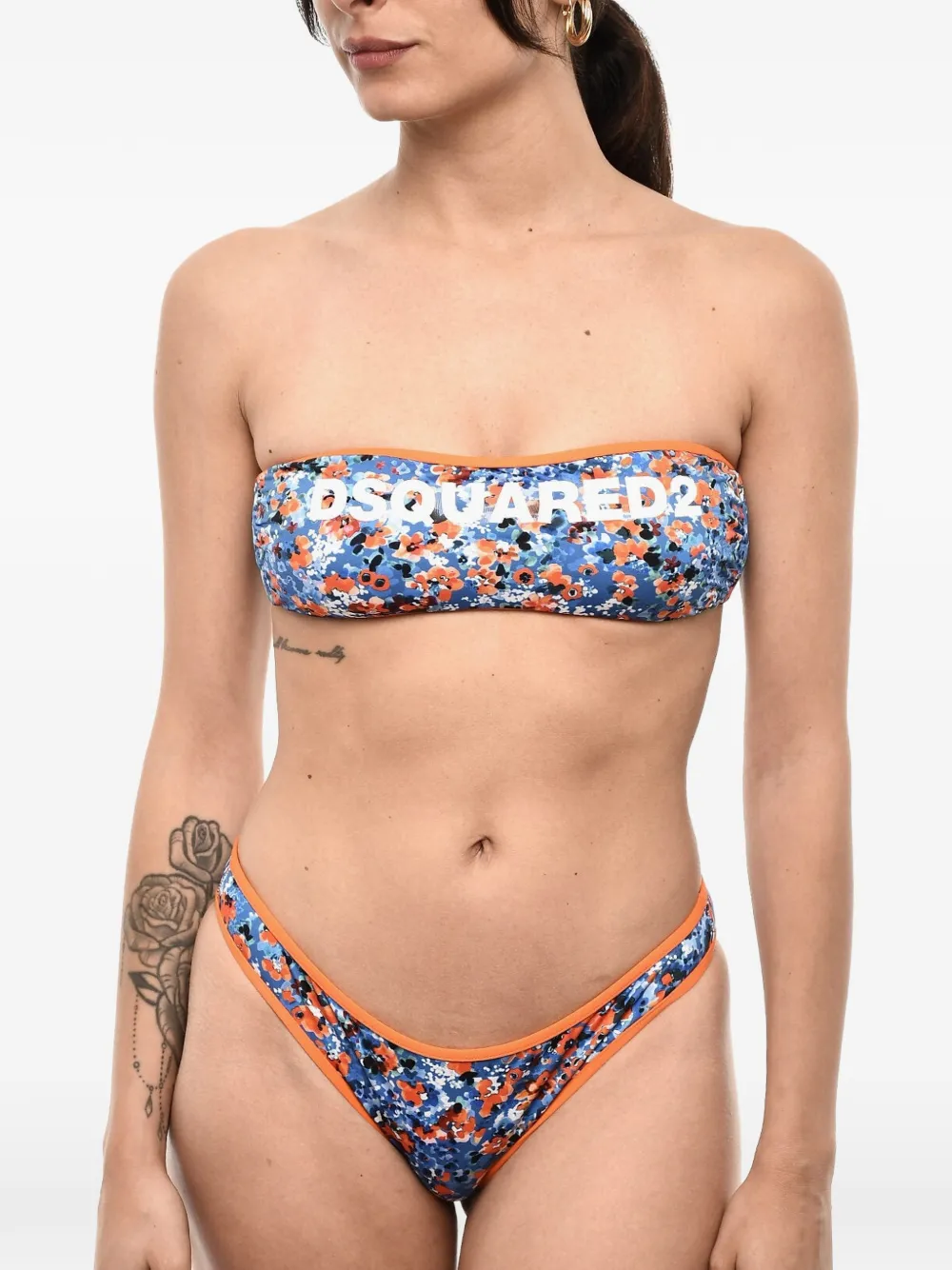 DSQUARED2 Bikinioberteil mit Logo-Print - Blau