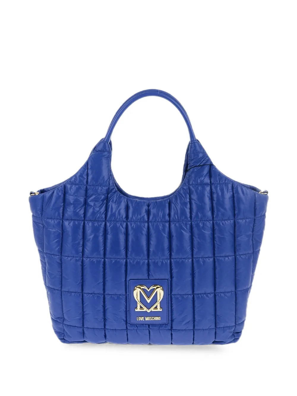 Love Moschino logo-patch tote bag - Blue