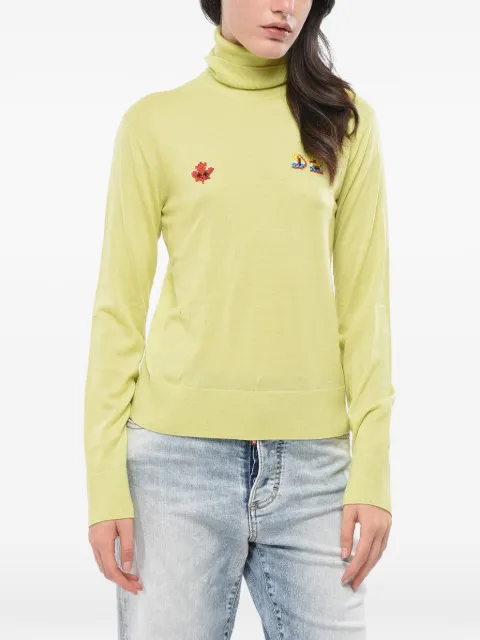 DSQUARED2 Suéter gola alta com bordado