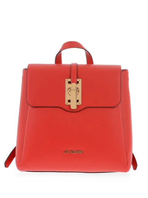 Moschino logo-plaque foldover backpack