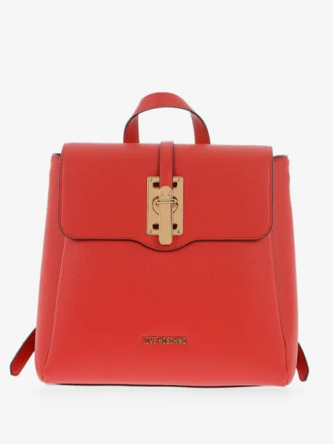 Moschino logo-plaque foldover backpack