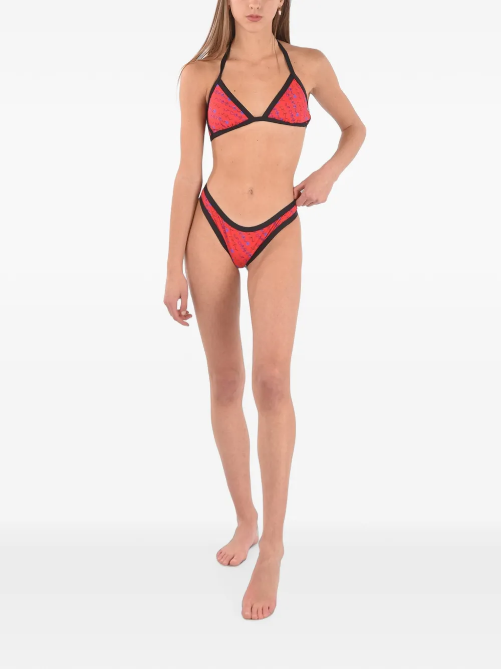 Karl Lagerfeld Bikinihöschen mit Logo-Print - Rot