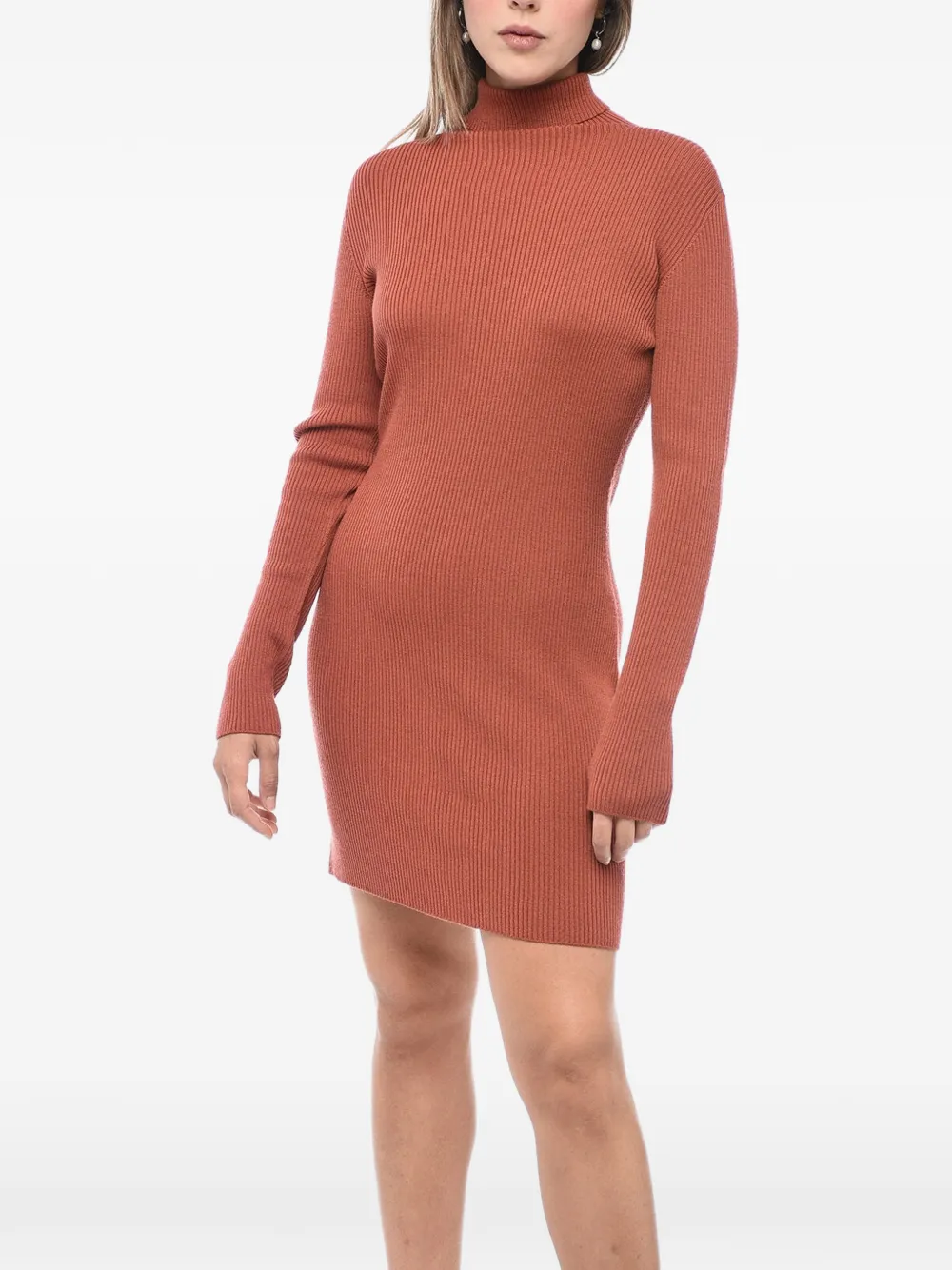 DSQUARED2 ribbed wool mini dress - Orange