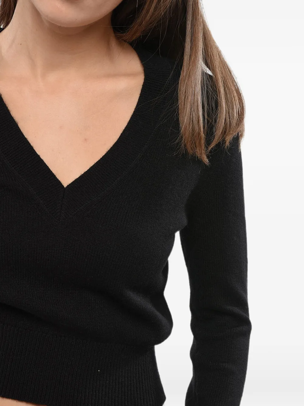 Diesel logo-detail V-neck sweater Zwart