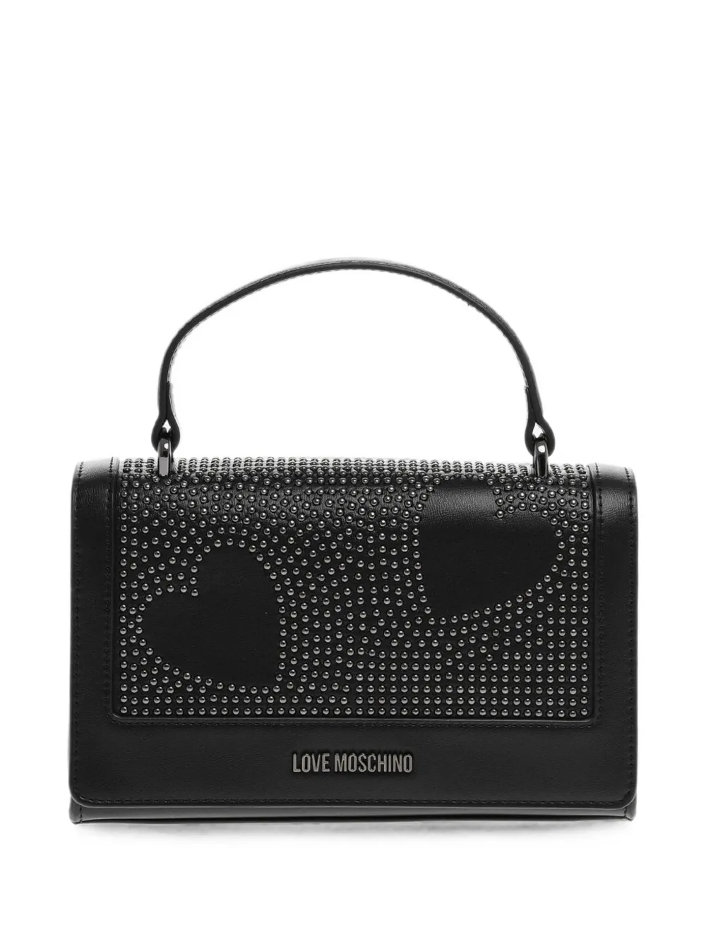 Moschino Love stud-embellished shoulder bag - Black