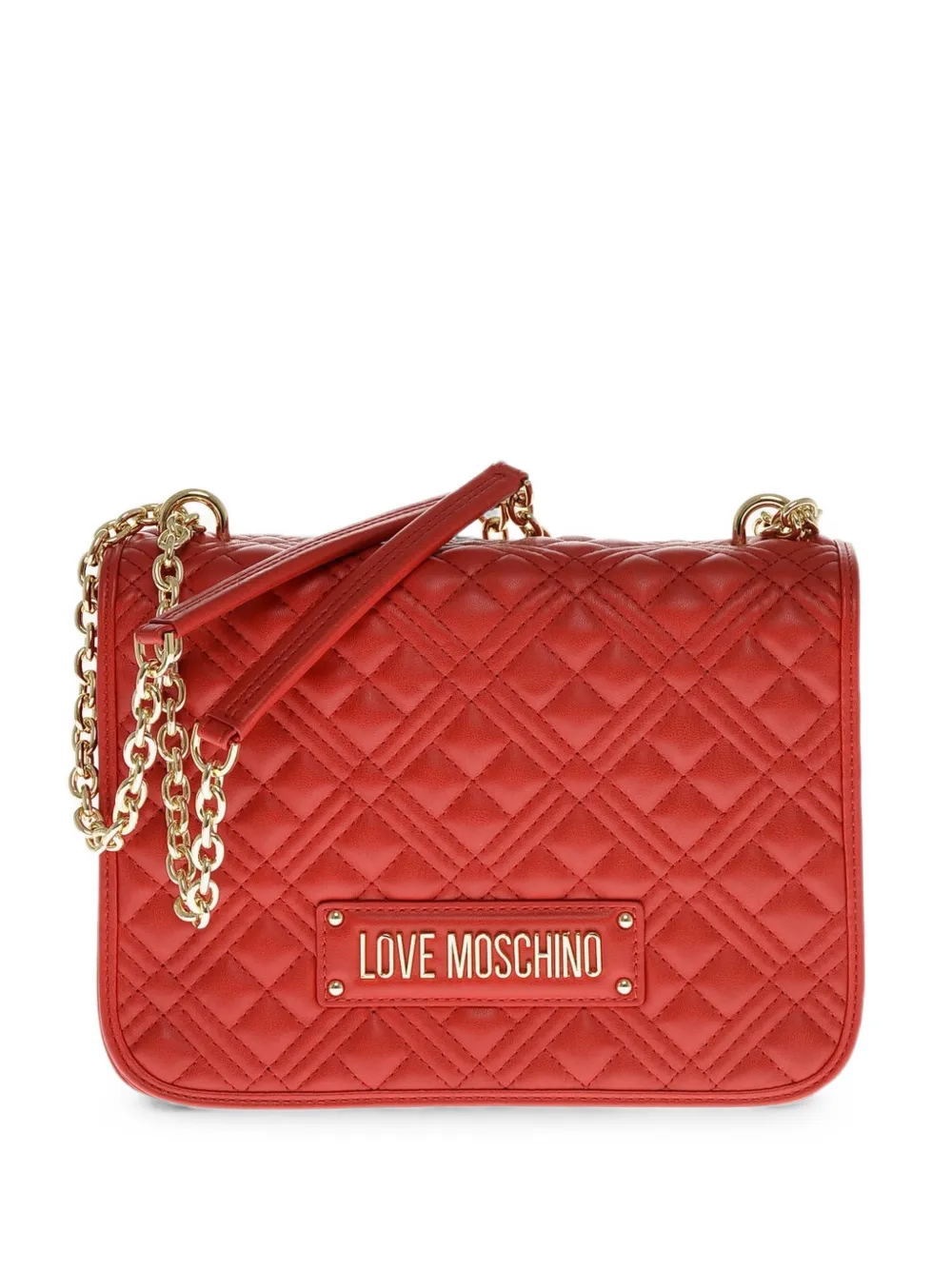 Moschino diamond-pattern shoulder bag - Red