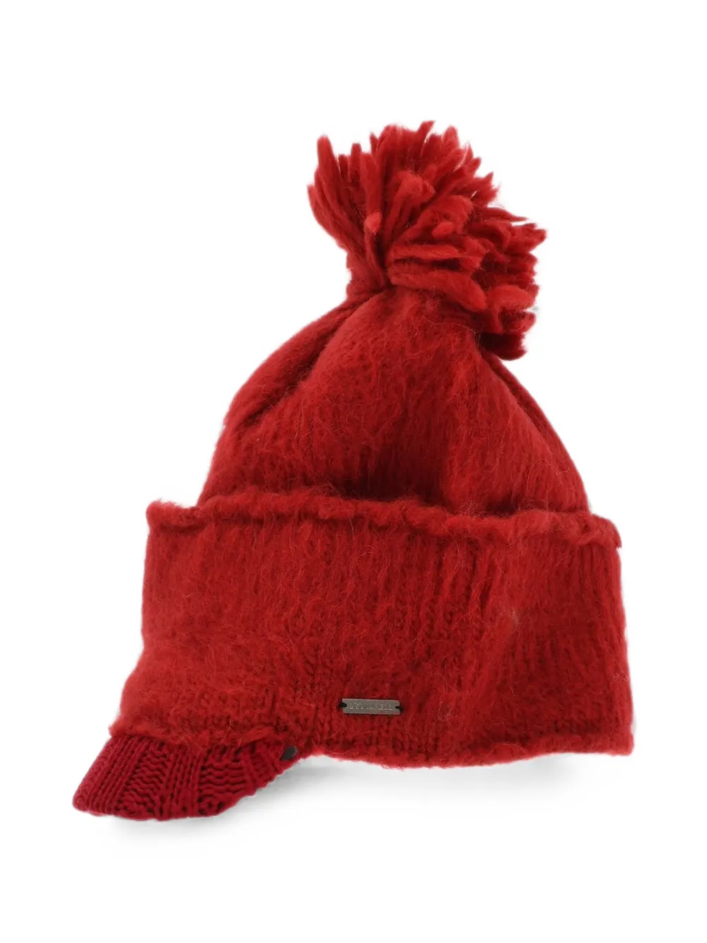 Dsquared2 Pom-pom Visor Beanie Hat In Red