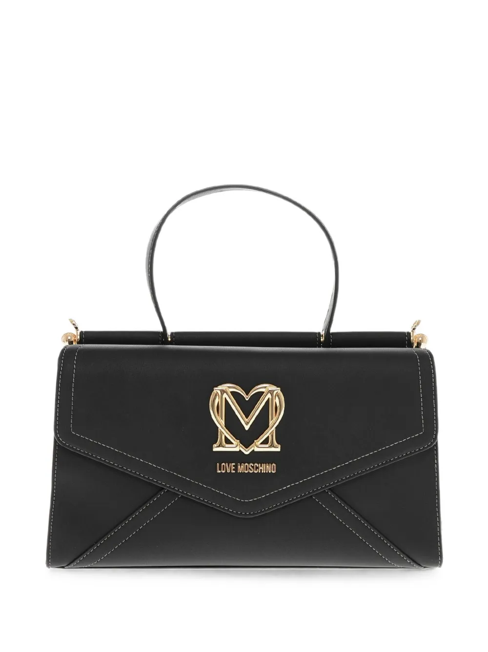 Moschino logo-plaque tote bag - Black