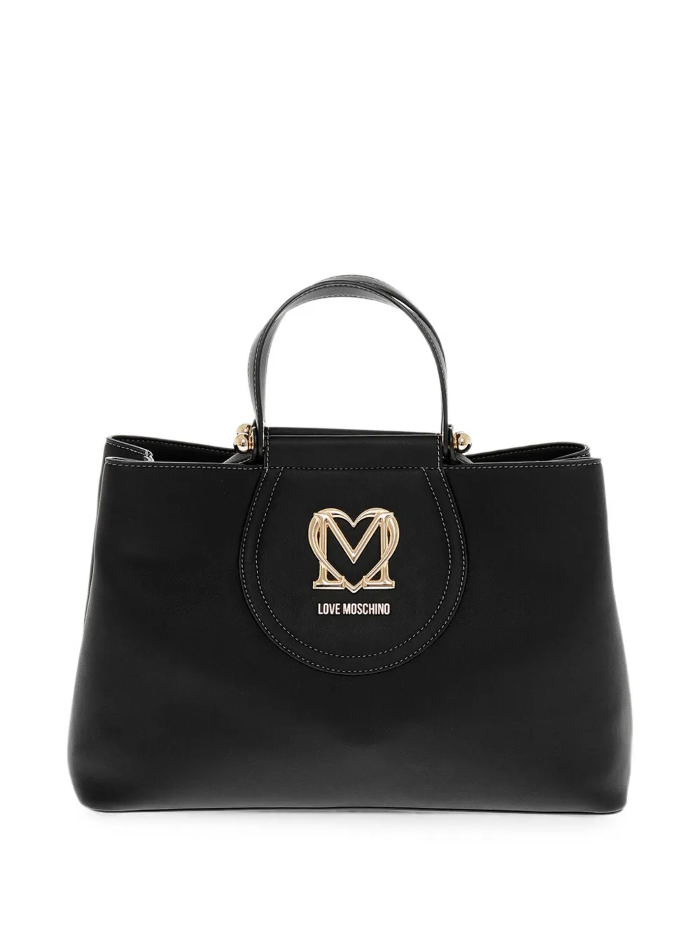 Love Moschino logo-plaque tote bag - Black