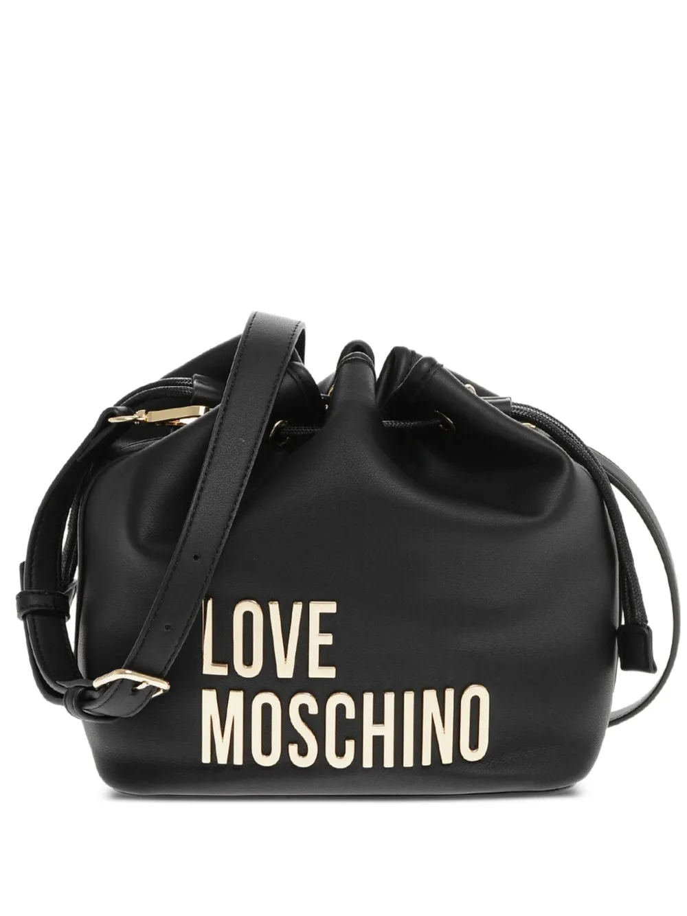 Love Moschino logo-lettering bucket bag - Black