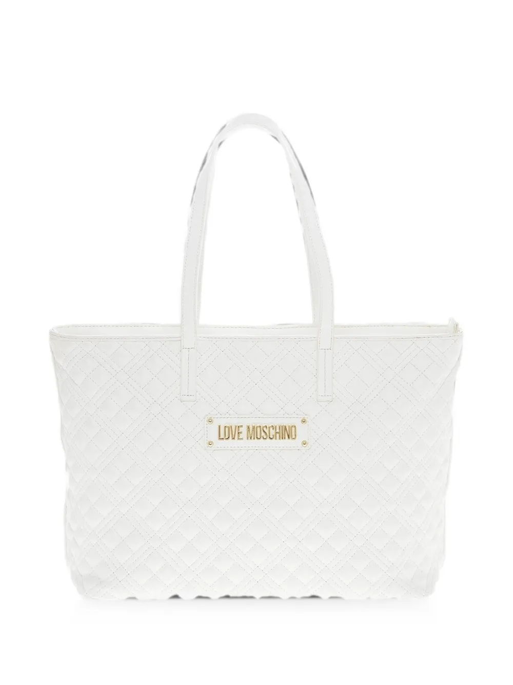 Moschino Love quilted tote bag - White