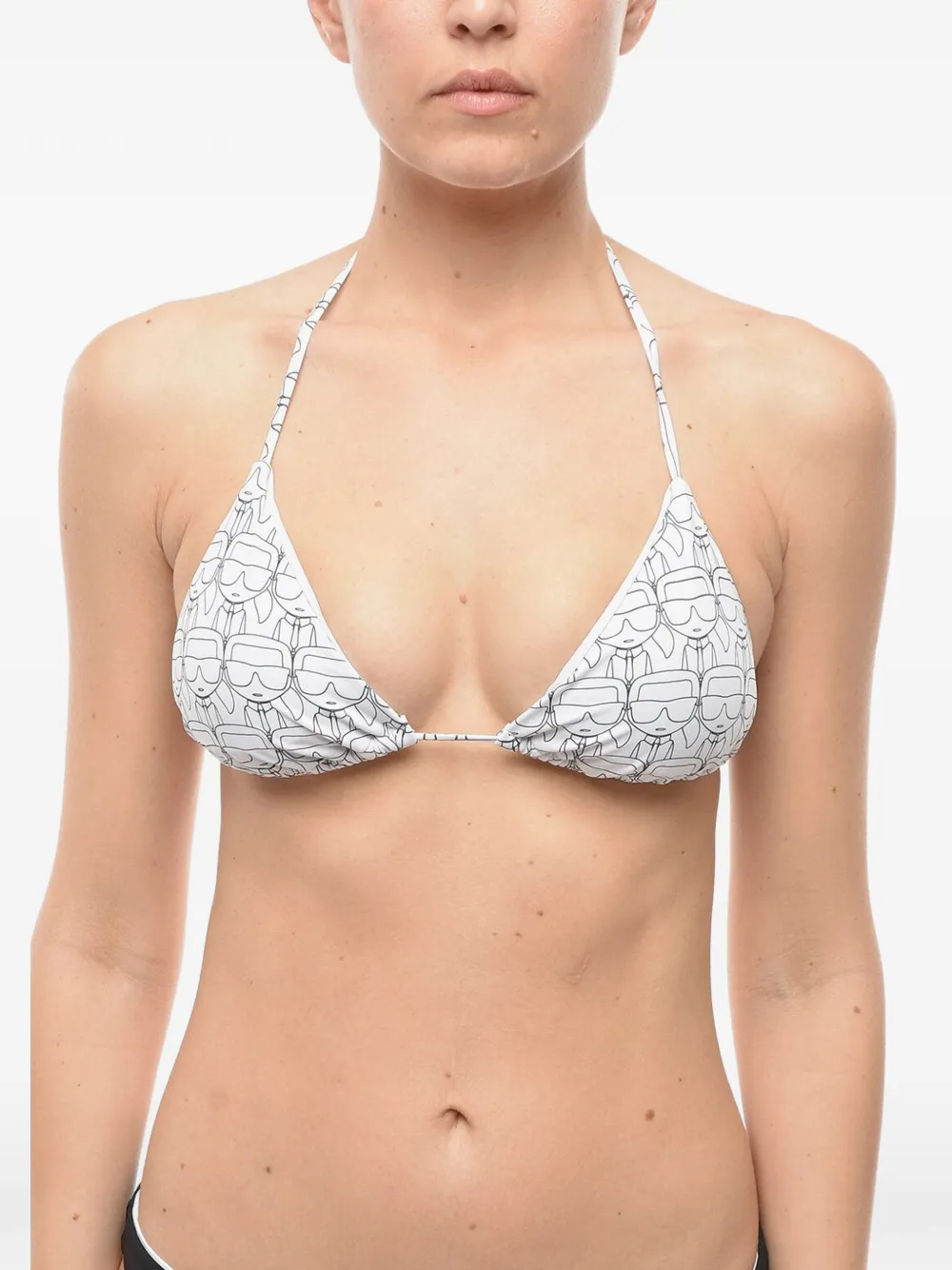 Karl Lagerfeld Bikinioberteil mit Logo-Print - Weiß