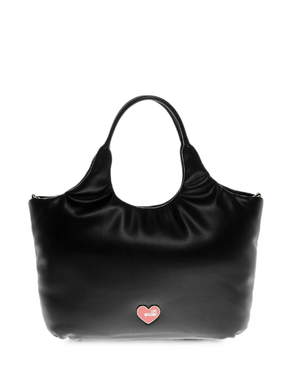 Moschino padded heart-plaque shoulder bag - Black