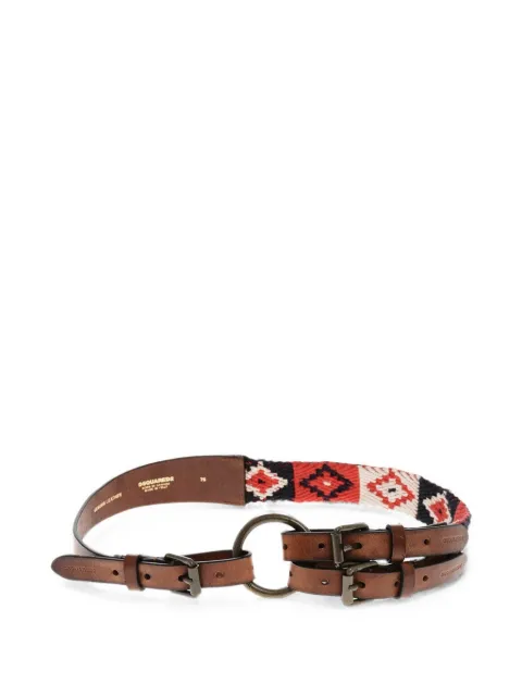 DSQUARED2 knit-detail double-strap belt