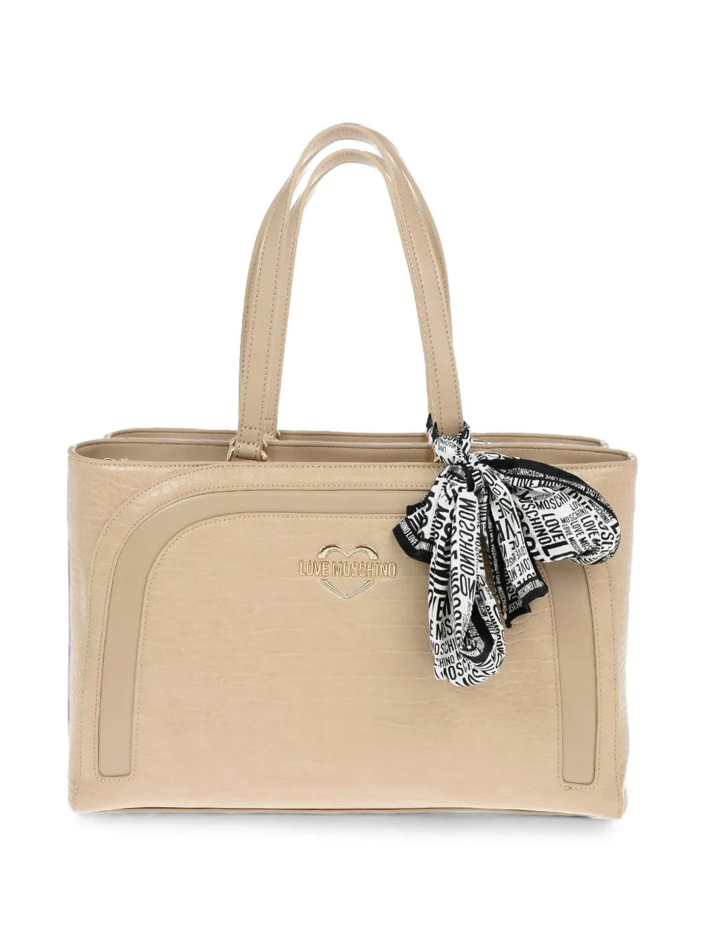 Love Moschino crocodile-effect tote bag - Neutrals