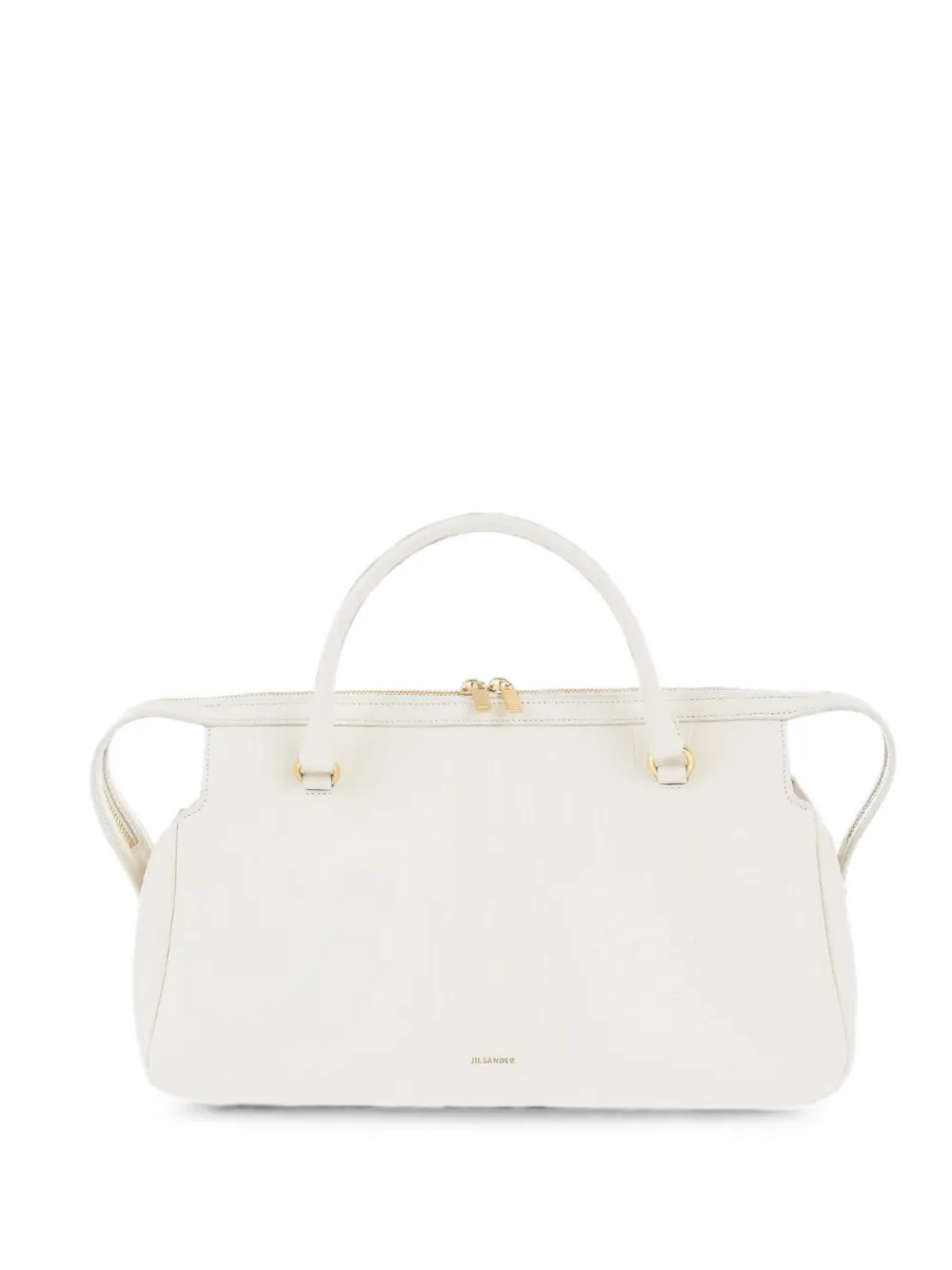 Jil Sander crocodile-pattern leather tote bag - White