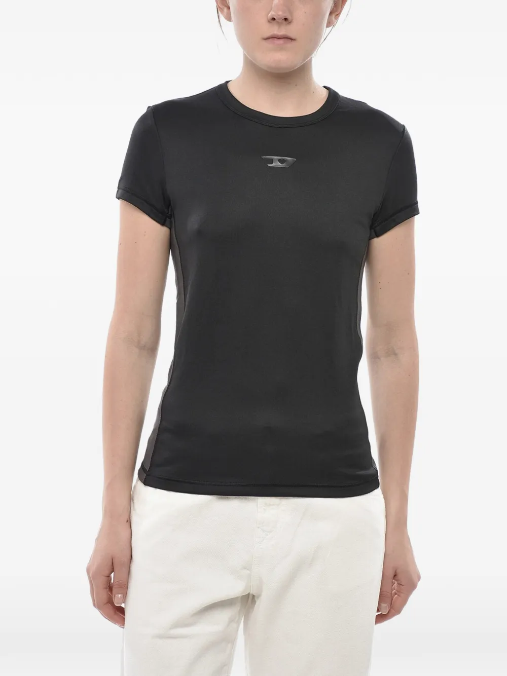 Diesel monogram-plaque T-shirt - Schwarz