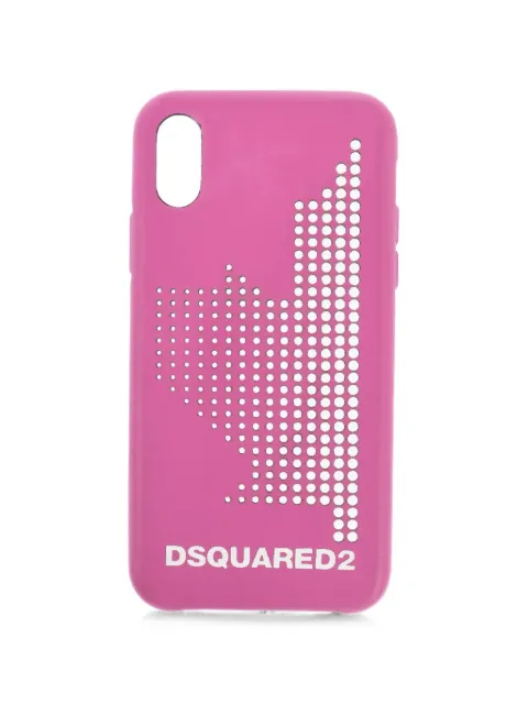DSQUARED2 perforated logo-print iPhone X case