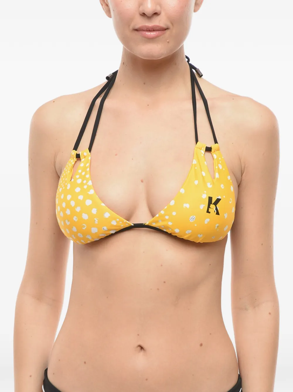 Karl Lagerfeld cut-out triangle bikini top - Gelb